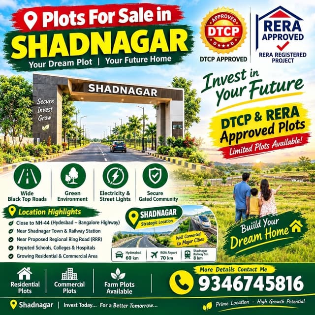 Image of Plot for Sale in Shadnagar, Hyderabad